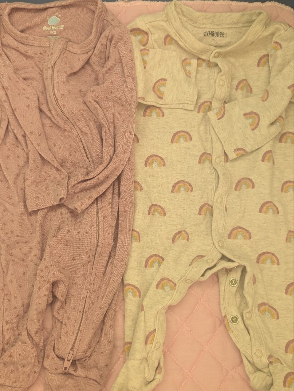 Gymboree Rainbow Print and Dusty Pink  Cloud Island Pajama Set